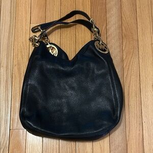 Michael Kors Three Compartment Shoulder Bag with Gold Accents
